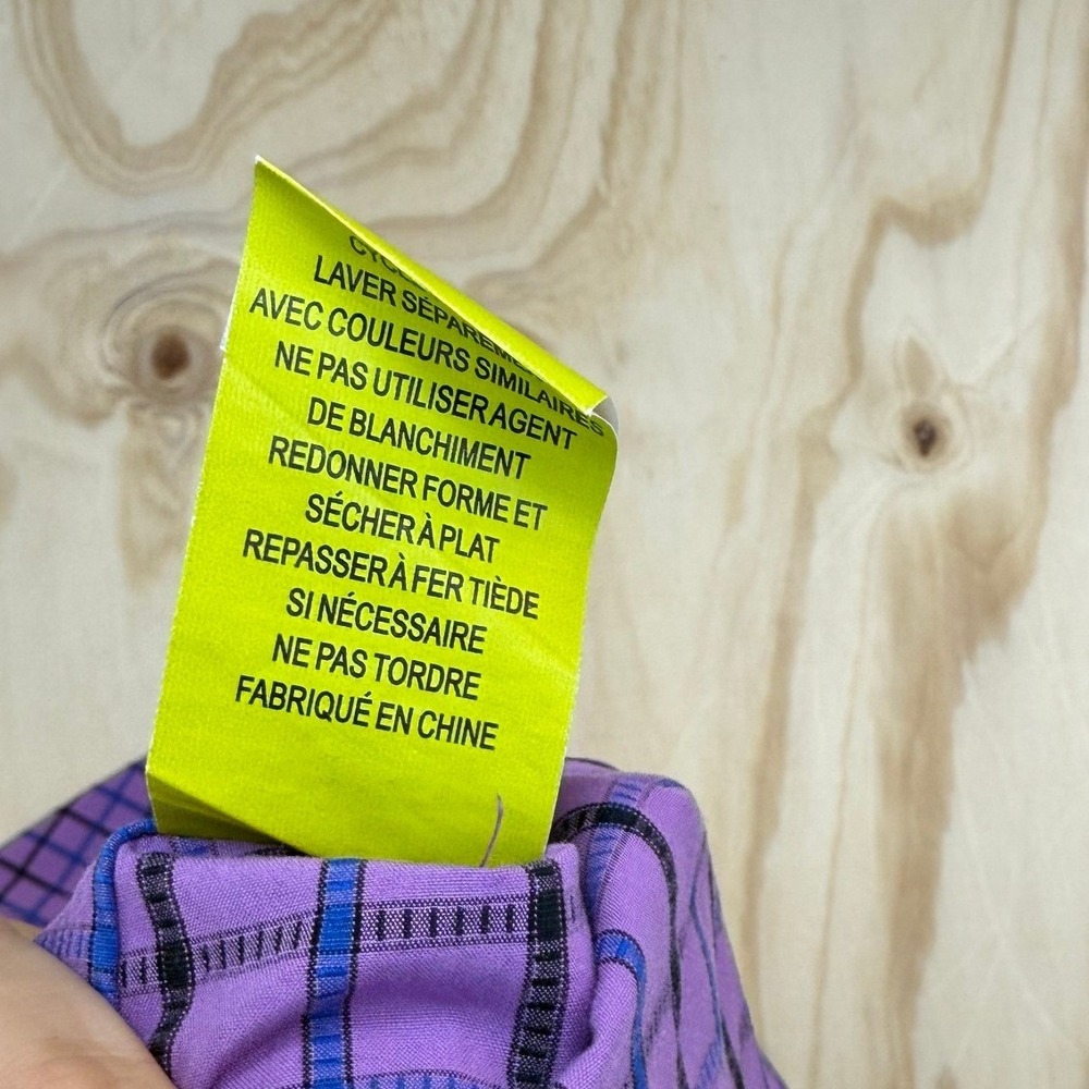 Robert Graham 3XL Purple Grid Check Paisley Trim Button Down Shirt Classic Fit - Picture 7 of 9
